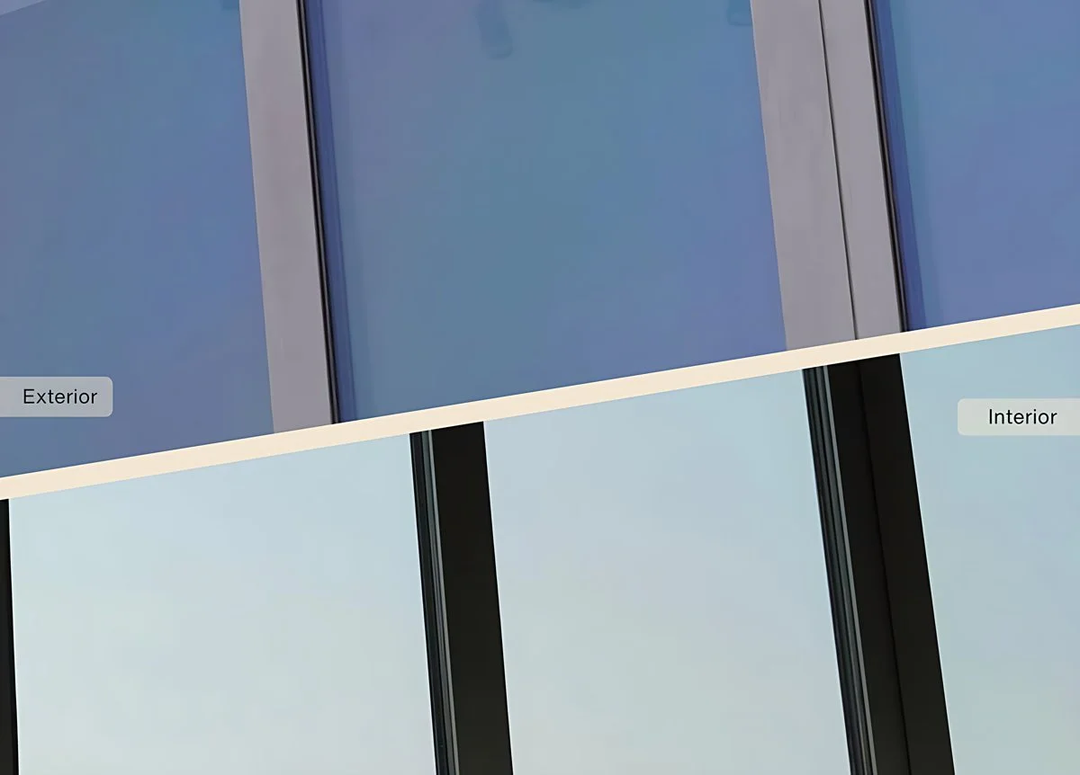 CLARITY 333 XC - Vitrage avec film solaire bleuté et bande beige