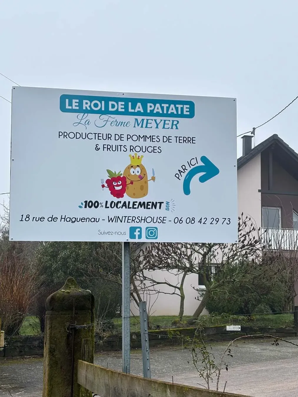Panneau directionnel LE ROI DE LA PATATE à Wintershouse